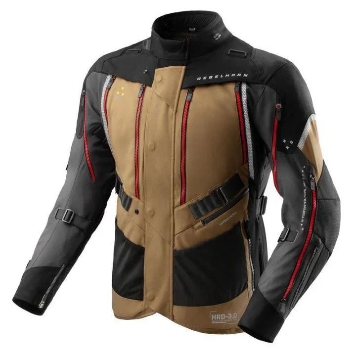 Kurtka motocyklowa tekstylna Rebelhorn Hardy 3.0 Desert Grey Red