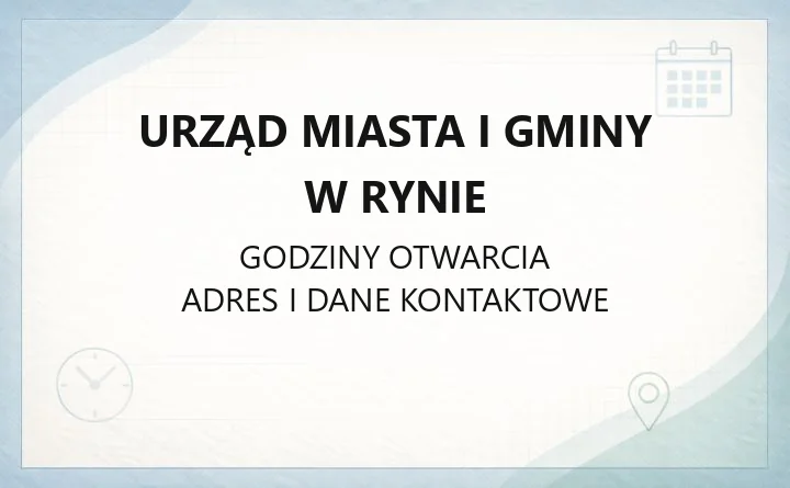 Urząd Miasta i Gminy w Rynie - kontakt, godziny, referaty i e-usługi