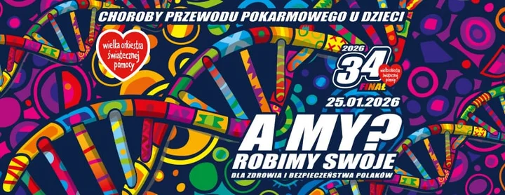 Grafika promocyjna wydarzenia 34. Finał WOŚP w Giżycku