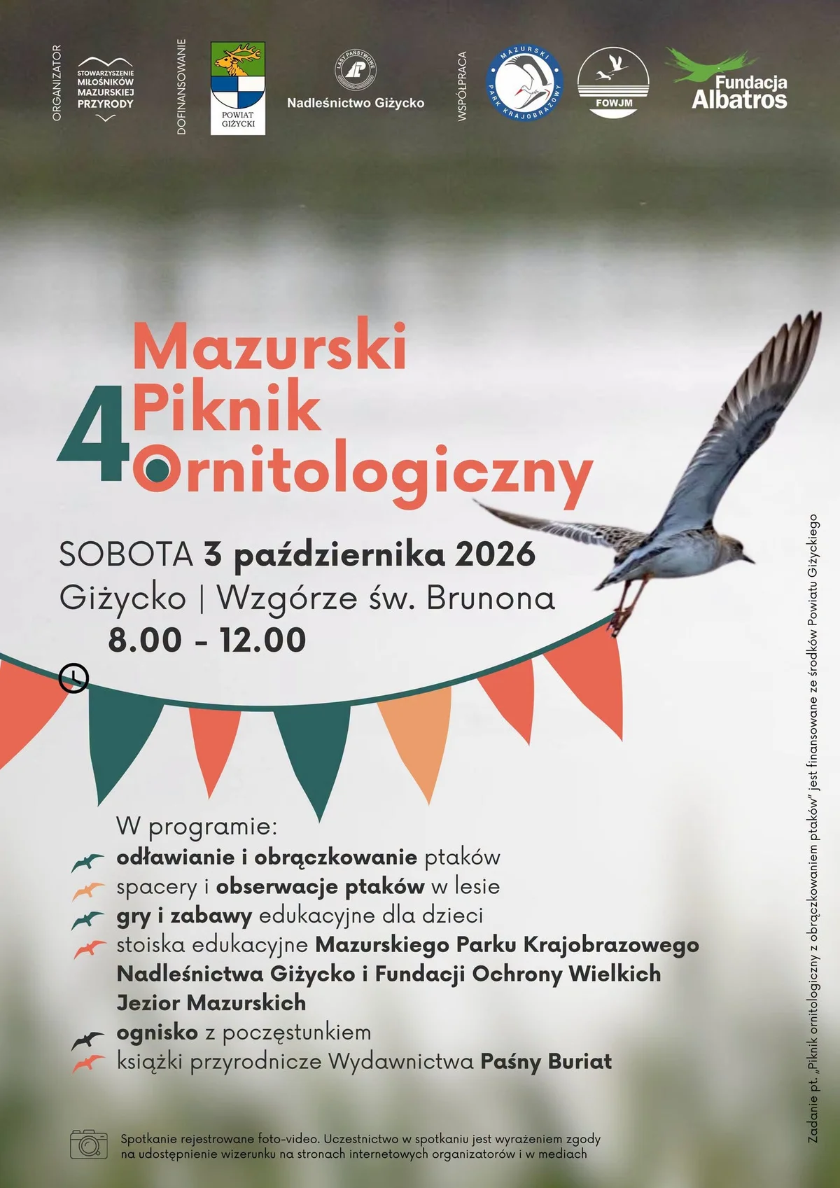 Grafika promocyjna wydarzenia 4. Mazurski Piknik Ornitologiczny