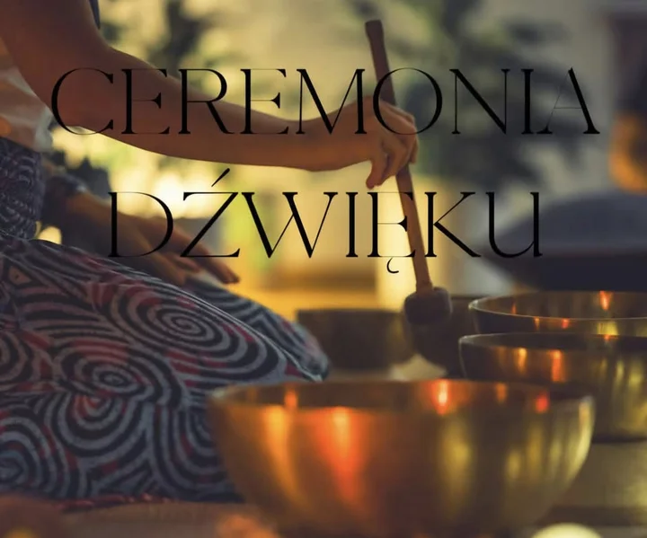 Grafika promocyjna wydarzenia Ceremonia dźwięku: koncert gongu Fen i mis tybetańskich w Szkole Joga Marzeń