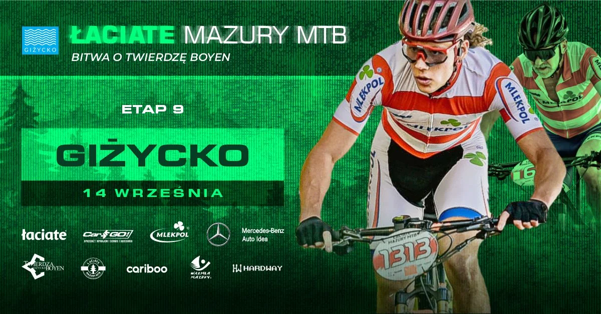 Grafika promocyjna wydarzenia Finałowy etap Łaciate Mazury MTB w Giżycku 2025