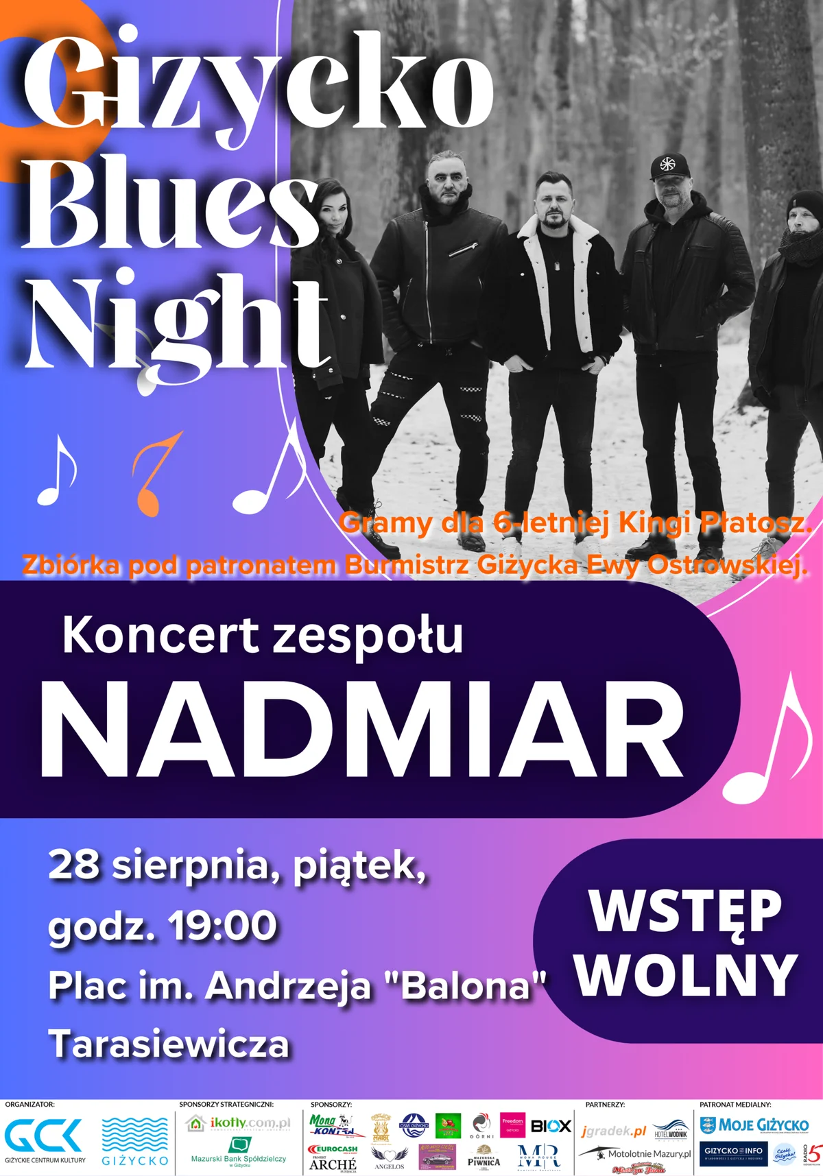 Grafika promocyjna wydarzenia Giżycko Blues Night – koncert zespołu NADMIAR