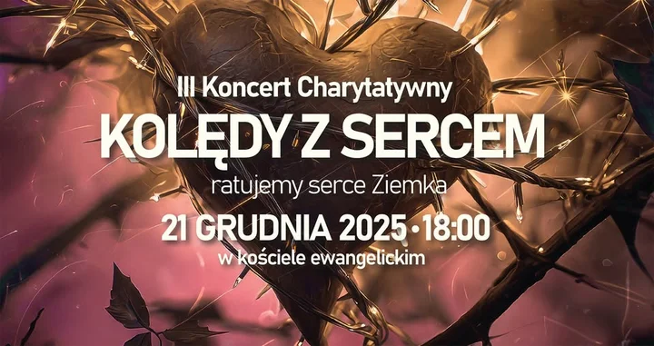 Grafika promocyjna wydarzenia III Kolędy z Sercem — koncert charytatywny w Giżycku