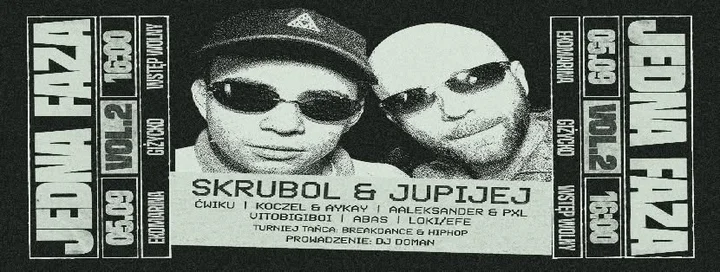 Obrazek przedstawia grafikę promocyjną wydarzenia Hip-hop i breakdance nad jeziorem w Giżycku — wydarzenie 5 września 2025