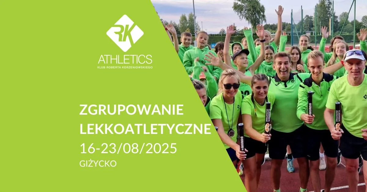 Grafika promocyjna wydarzenia Letnie zgrupowanie treningowe dla zaawansowanych lekkoatletów RK Athletics