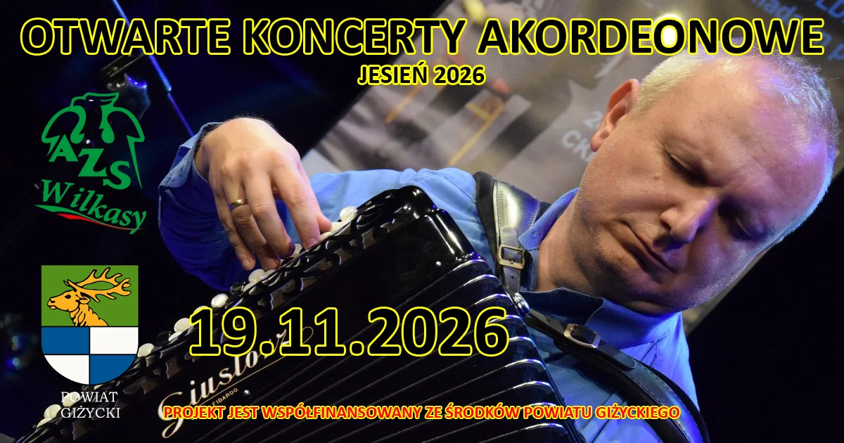Grafika promocyjna wydarzenia Otwarty Koncert Akordeonowy – Andrzej Ceglarek