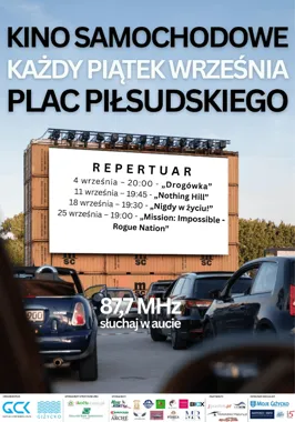 Grafika promocyjna wydarzenia Kino samochodowe – wrzesień 2026 r.
