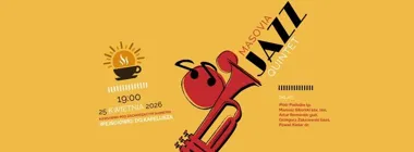 Grafika promocyjna wydarzenia Masovia Jazz Quintet w Giżycku — koncert na żywo z wstępem do kapelusza