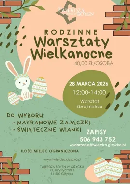 Grafika promocyjna wydarzenia Rodzinne Warsztaty Wielkanocne w Twierdzy Boyen