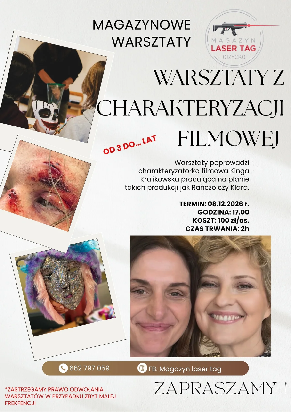 Grafika promocyjna wydarzenia Warsztaty z charakteryzacji filmowej w Giżycku