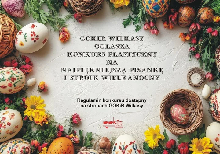 Pisanki i stroiki wielkanocne – konkurs GOKiR w Wilkasach dla mieszkańców gminy