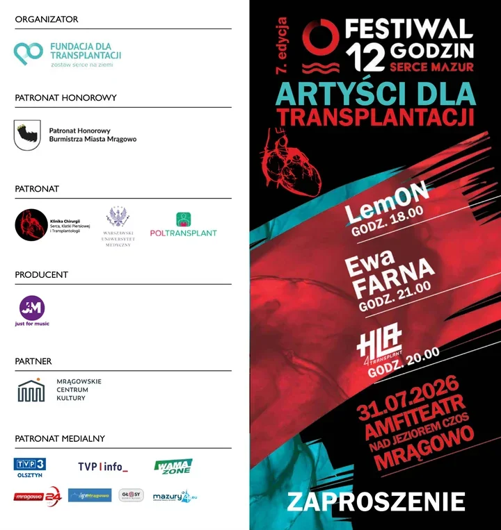 W Mrągowie zabrzmi muzyka i apel o życie. To idea znana także w Giżycku