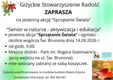 Seniorzy posprzątają okolice wzgórza Św. Brunona. Będzie ognisko