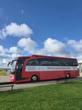 Grafika promocyjna wydarzenia Podziel się życiem! Krwiobus czeka w Giżycku