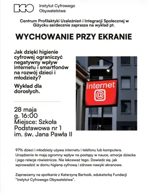 W Giżycku o dzieciach przy ekranach. Padają proste zasady higieny cyfrowej