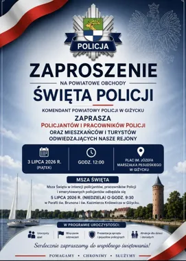 Awanse, sprzęt i rodzinna oprawa w centrum Giżycka - policja odsłania program święta