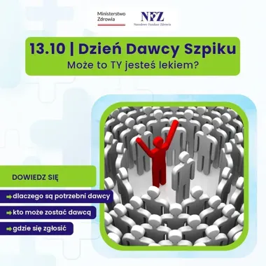 Co 40 minut ktoś w Polsce potrzebuje przeszczepu szpiku