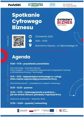 Przedsiębiorcy z regionu spotkają się w Giżycku na rozmowie o cyfrowym biznesie